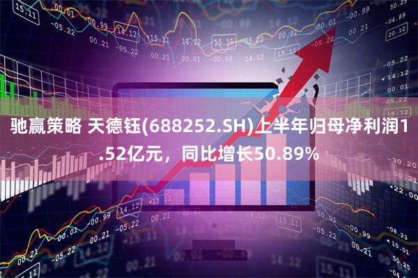 驰赢策略 天德钰(688252.SH)上半年归母净利润1.52亿元，同比增长50.89%